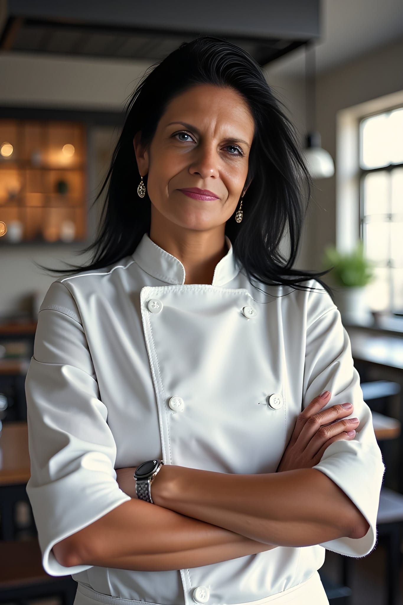 Confident chef in a professional kitchen